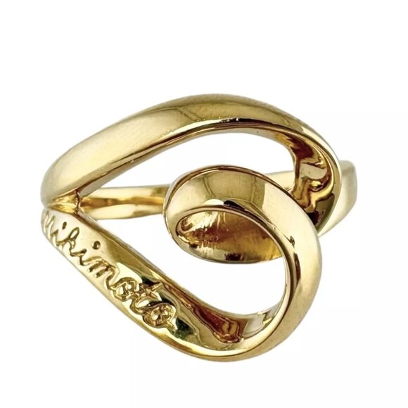 MIKIMOTO Ring US 7 1/8 EU55 K18 yellow gold heart used - Picture 7 of 7